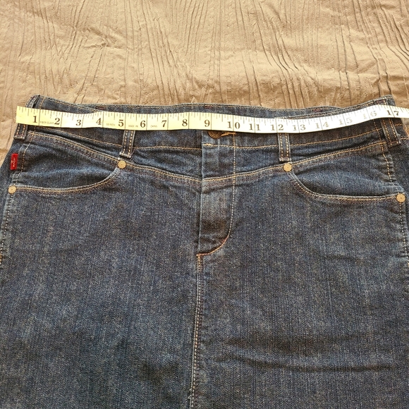 Levis Women Midi Denim Skirt Western Country 98% Cotton Size 12 - Picture 7 of 8